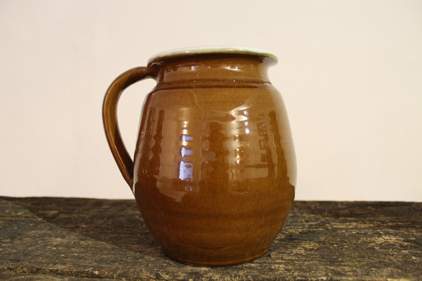 ATELIER CELINA BROWN GLAZED CERAMIC JUG 