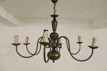 Load image into Gallery viewer, LARGE ANTIQUE PROVINCIAL CHANDELIER 6 ARM LIGHT
