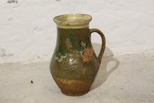 Load image into Gallery viewer, BEAUTIFUL DECORATED TERRACOTTA JUG WITH HANDMADE GREEN FLOWERS
