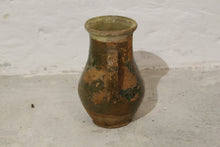 Load image into Gallery viewer, BEAUTIFUL DECORATED TERRACOTTA JUG WITH HANDMADE GREEN FLOWERS
